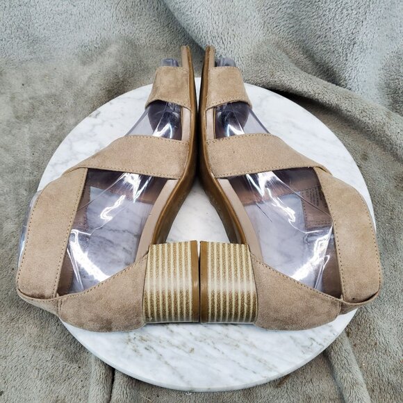 Naturalizer Shoes Womens Size 6 Brown Faux Leather Adele Cross Strap Sandals - Picture 8 of 10